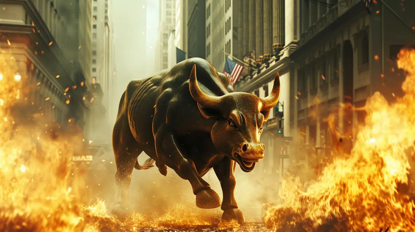 Býk oheň akcie Wall Street