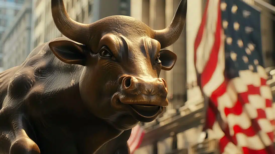 Akcie býk Wall Street