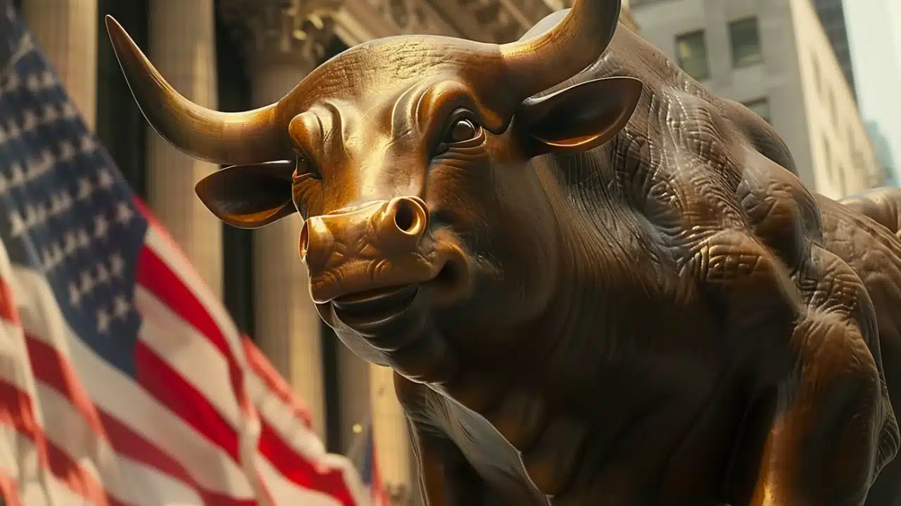 Akcie býk Wall Street