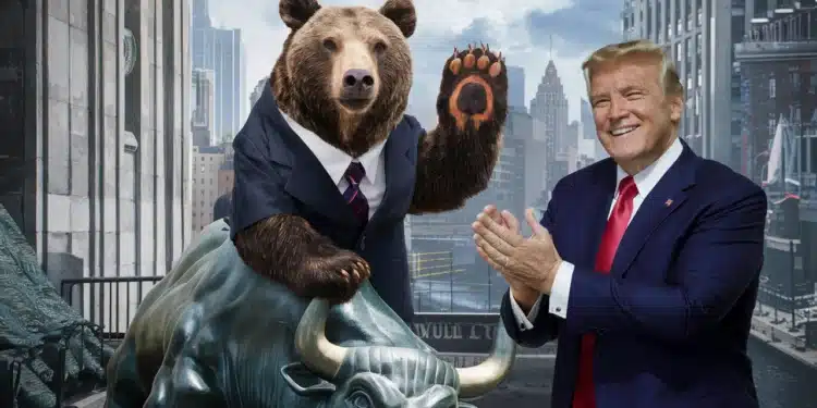 Medveď Wall Street Trump