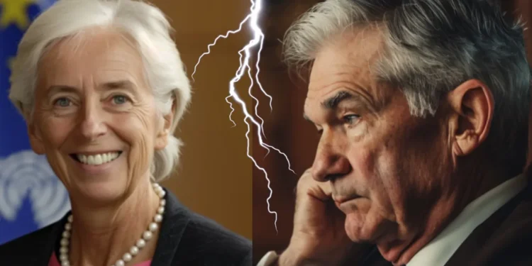 Lagarde ECB Jerome Powell Fed