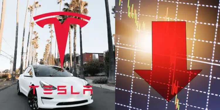 Tesla, pád akcií
