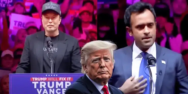 Donald Trump, Elon Musk a Vivek Ramaswamy