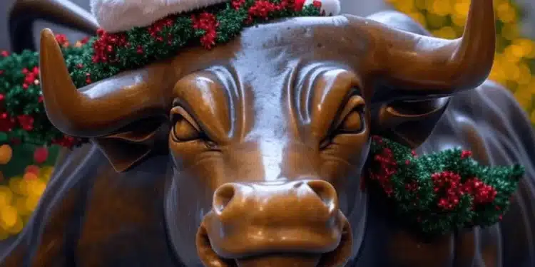 Býk na Wall Street a Vianoce