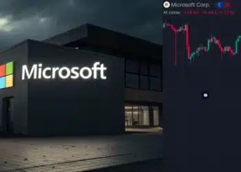 Microsoft pokles