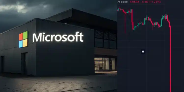Microsoft pokles