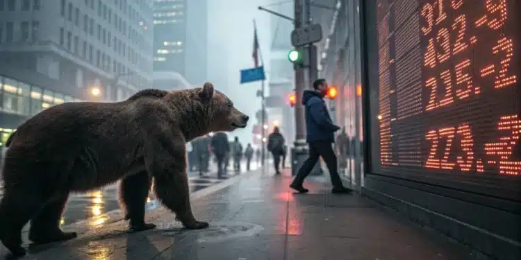 Medveď Wall Street akcie
