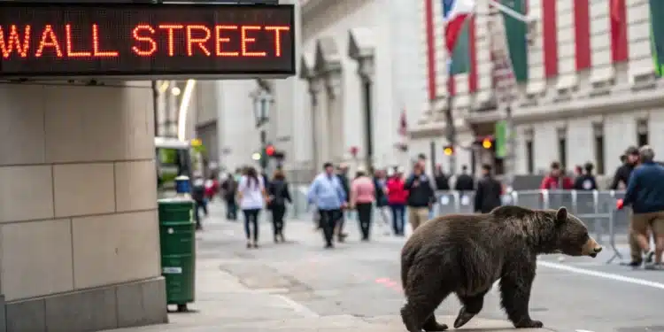 Medveď Wall Street akcie