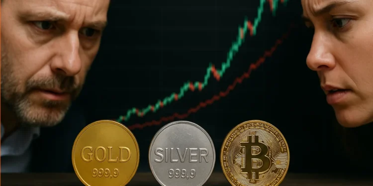 Zlato striebro bitcoin