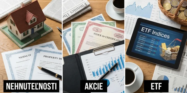 nehnuteľnosti, akcie, ETF