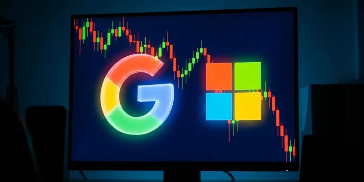 Google Microsoft Pokles